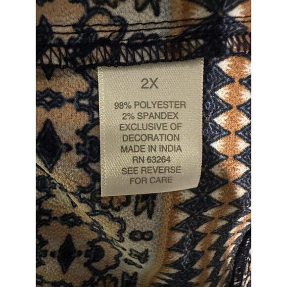 Westport 1962 Women’s 2X Floral Boho Tunic Dress Bell Sleeves - Picture 4 of 8